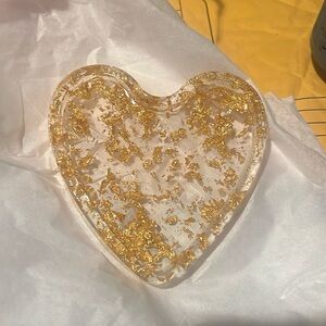 Resin Gold Glitter jewelry tray New Homemade stocking stuffer Christmas gift